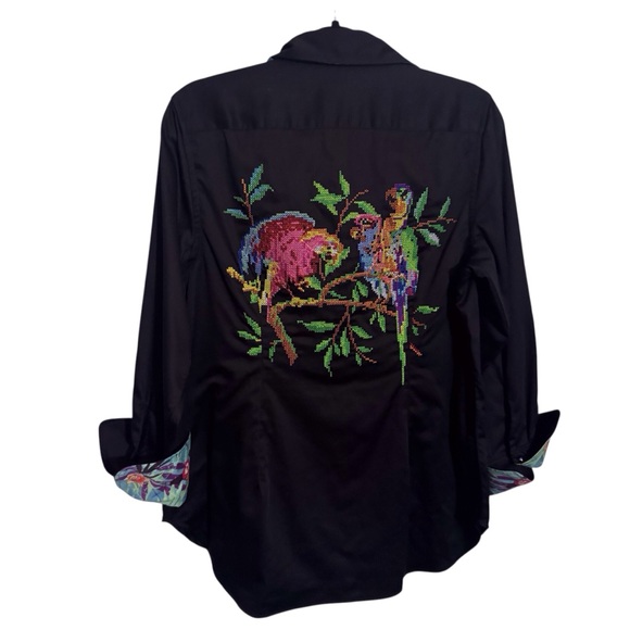 Robert Graham Tops - Robert Graham Large Parrot Priscilla Button Up Shirt Top Paisley Cuff Womens